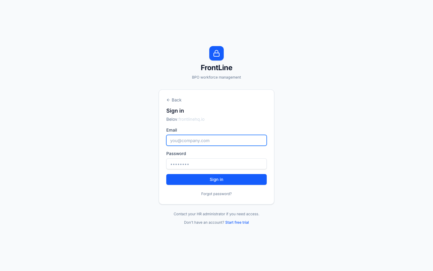 Enter your credentials
