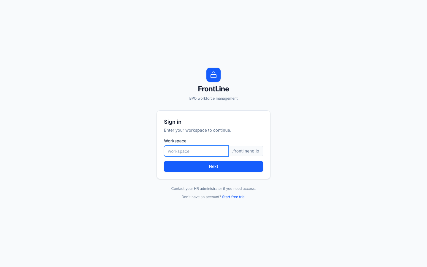 Enter your workspace name
